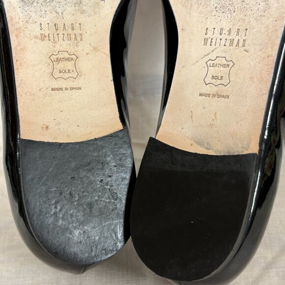 Stuart Weitzman-Women-PW32176-Black/White Patent leather Shoes.Sz-6M.Spain.Used. - Picture 9 of 11